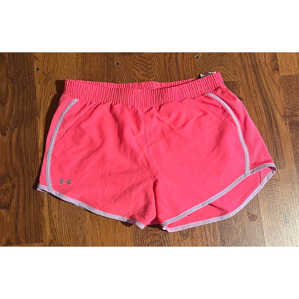 Under Armour HeatGear Fly By Pink Running Shorts Womens Small Loose Fit Athletic